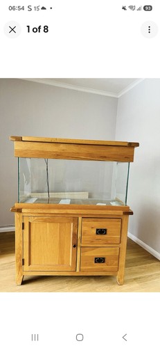 Aqua oak 200l aquarium cabinet - oak,