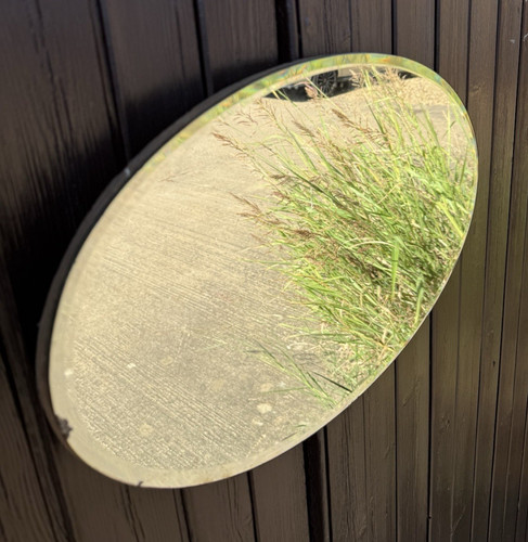 Art deco oval wall mirror - wall,