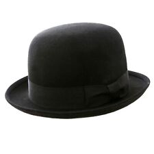 Black bowler hat wool felt