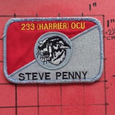 ORIGINAL PATCH RAF ROYAL AIR FORCE 233 HARRIER OCU NAME TAG