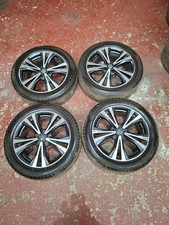 NISSAN QASHQAI SET OF 18" DIAMOND CUT ALLOY WHEELS WITH GOOD TYRES N87801 HV03A