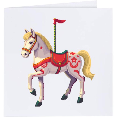 Carousel horse greeting - horse',