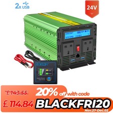 EDECOA Power Inverter 2000W 4000W DC 24V to AC 240V Converter HGV Lorry Truck