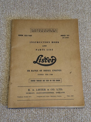 Lister instruction book and - lister,