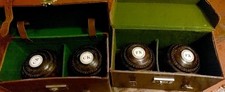 2 Pairs Good Quality Jaques London Lignum Lawn Bowls In Cases 