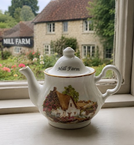 Vintage miniature teapot mill - miniature,