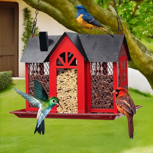 Hanging metal bird house - hanging,