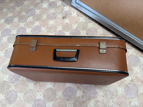 Vintage brown suitcase luggage - suitcase,