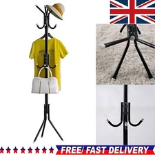 Metal Hat Coat Stand Umbrella Holder Hallway 174cm Coat Rack Tree, 10 Hooks