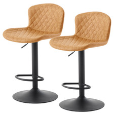 2/4x Swivel Bar Chairs Adjustable Gas Lift Bar Stools PU/Suede Multicolor