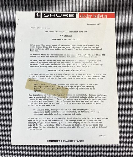 Shure sme series iii precision - shure-sme,