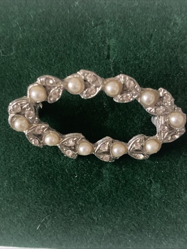 Vintage silver tone - silver, diamante