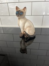 Vintage Siamese Cat Figurine Ornament - 5" high