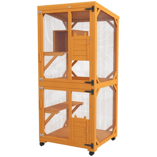 Pawhut wooden catio - wooden, cat