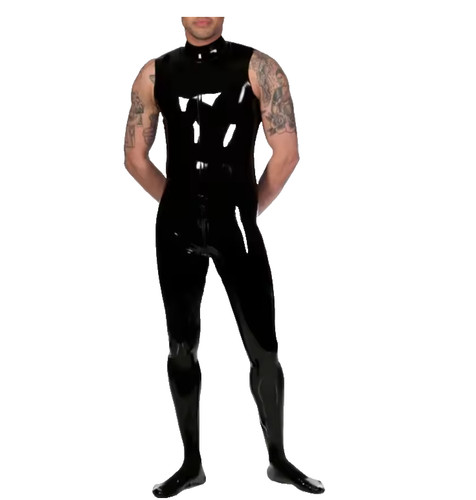 Mens sleeveless latex rubber - mens,