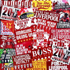100 x Liverpool Stickers inspired by Shirt Scarf Badge Flag Cap Hat Anfield LFC