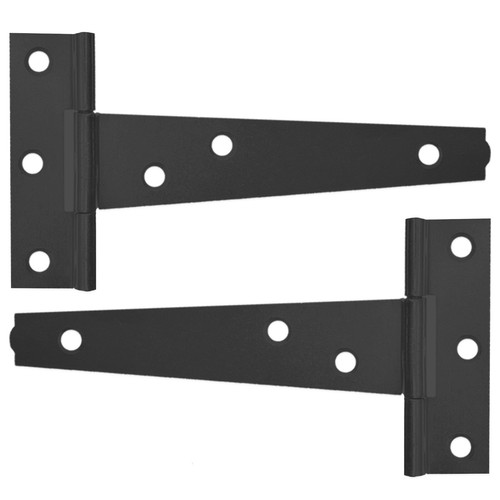 Black tee hinges 10cm - black,
