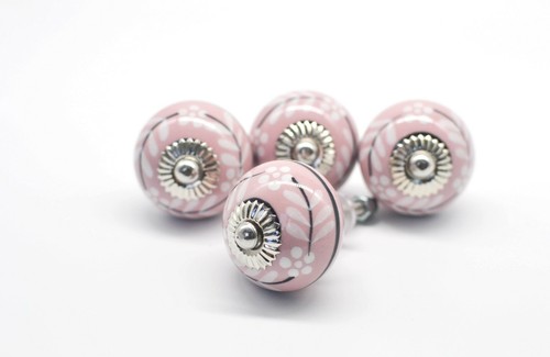 Pink ceramic knobs - pink,