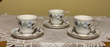 Colclough Linden SET of 3 CUPS & SAUCERS (Straight shape) LOT 5