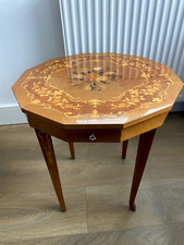 Vintage Italian inlaid musical table. Plays Godfather theme. Rare. Collect only