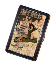 Bettie Page WW2 Burlesque pinup Cigarette Case vintage art Handmade Metal