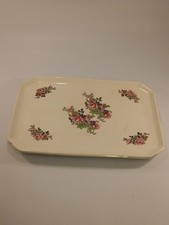 Empire Ware Floral Rectangular Bevelled Sandwich Plate Decorative Vintage
