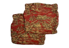 Vintage Toile Pillow Covers Red Tan Zippered Cushion Cases Luxury Print Pattern