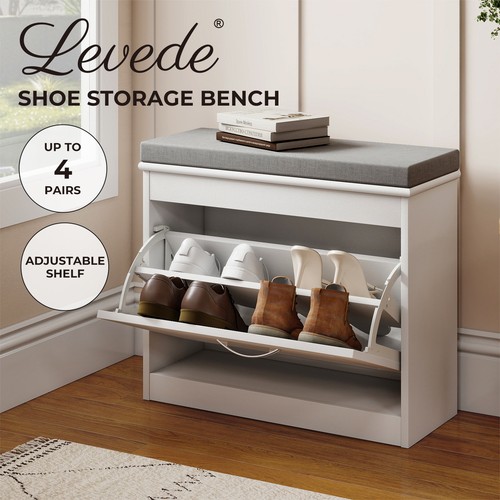 Levede slim shoe cabinet bench - levede,