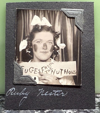 Vintage Photobooth Photo Young Woman Refugee from the Nuthouse Interesting Image