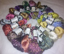 20 Skeins Large Silk Stranded Glitter Twisted Embroidery Threads Skeins,15 Colrs