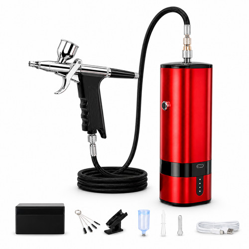 Portable airbrush kit with - airbrush,