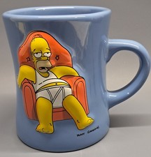 Fox 2003 The Simpsons Homer 'Without TV...' Collectable Large 3D Ceramic Mug 