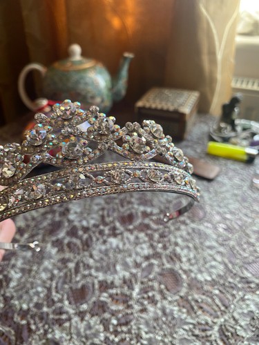 Vintage tiara with genuine - with,