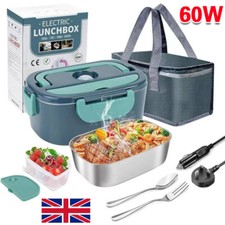 1.5L Electric Heated Lunch Box Portable Heated Food Warmer Wireless Box Car Plug