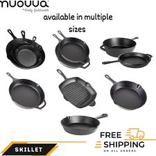 Cast Iron Skillet Frying Pans – Oven Safe for Indoor & Outdoor Use - by Nuovva