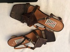 HARLOT SANDALS SHOES NORDSTROM CUTE BROWN LEATHER SLINGBACK WOMENS SIZE 9 M