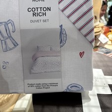 Croissant Primark Double Duvet Kettle Breakfast Pretzel Cozy Duvet Set Bnwt