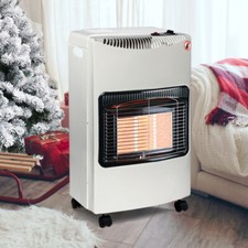White 4.2kw Calor Gas Heater Floor Butane Gas Heater Portable With Castor Wheels