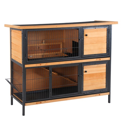 Pawhut rabbit hutch - hutch,, guinea