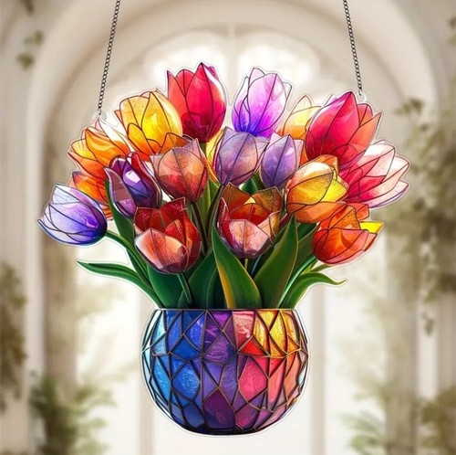 Vase tulips flowers - vase, of