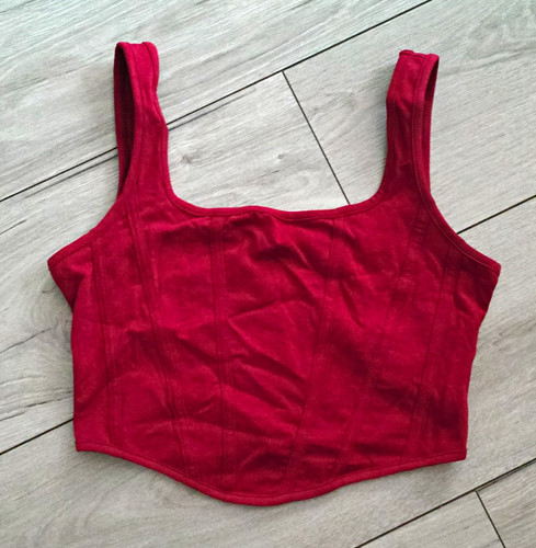 Women red corset bustier - bustier, top