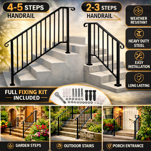 Iron stair handrail kit - handrail, for