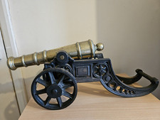 Vintage Old Antique BRASS gun cannon war canon 17.5" long large decorative 7kg+