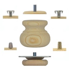 Wooden Pine Furniture Bun Foot Small 66mm x 56mm Feet CHOOSE FITTING A3MB