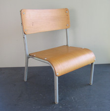 Vintage Plywood And Metal Childs Small School Chair