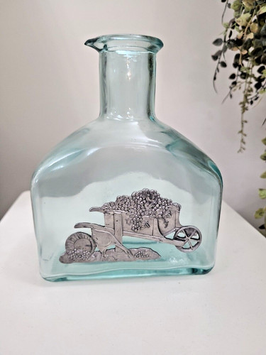 Italian green glass decanter - italian,