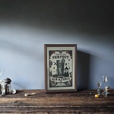 Hendricks Gin Style Wooden Framed Small Mirror | Pub Mirror 33x23 cm