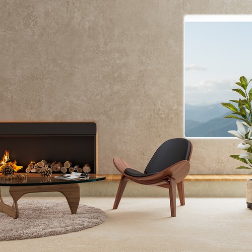 Three legged shell chair - legged,