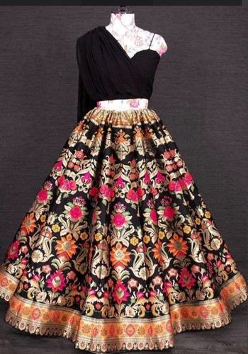 Latest designer black banarasi - black,