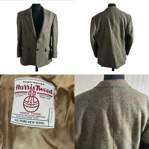 Harris tweed blazer 46r green - harris,